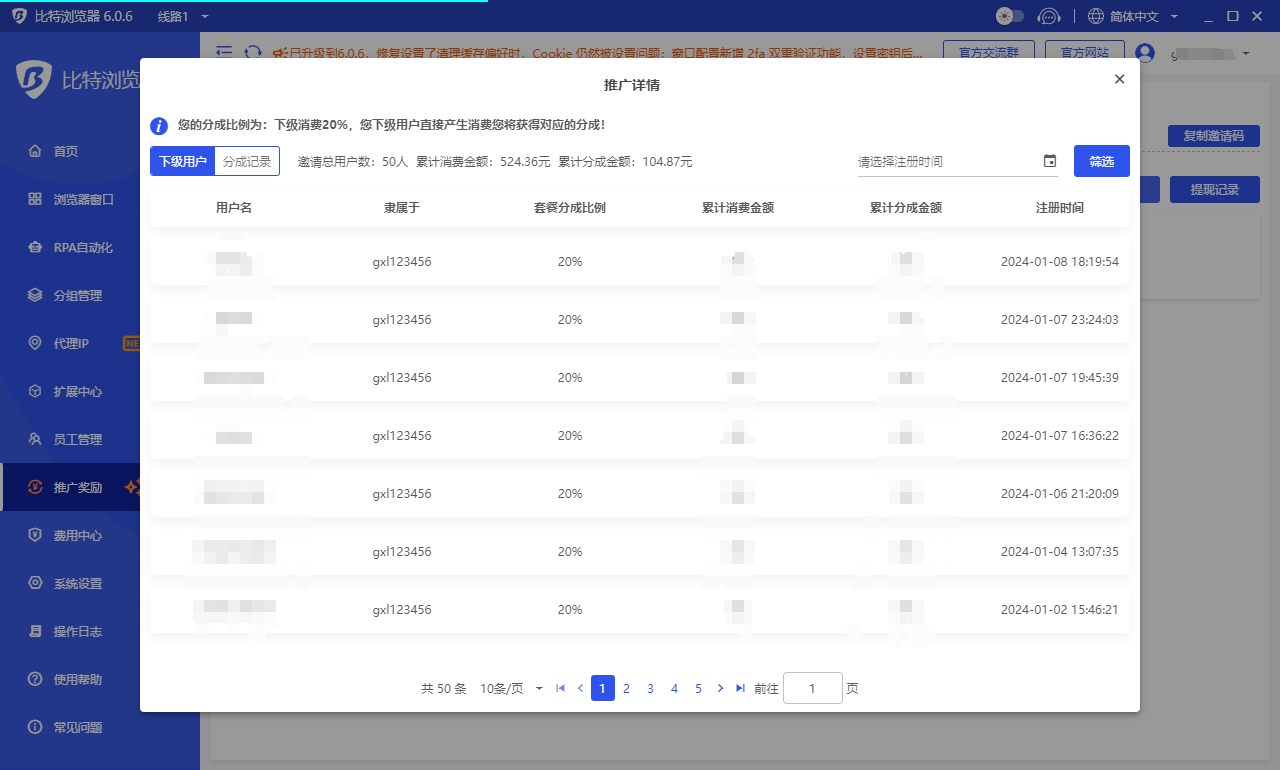 比特浏览器推广奖励